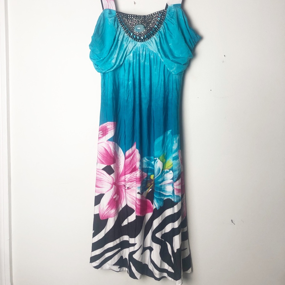 Venus Tropical Midi Dress S